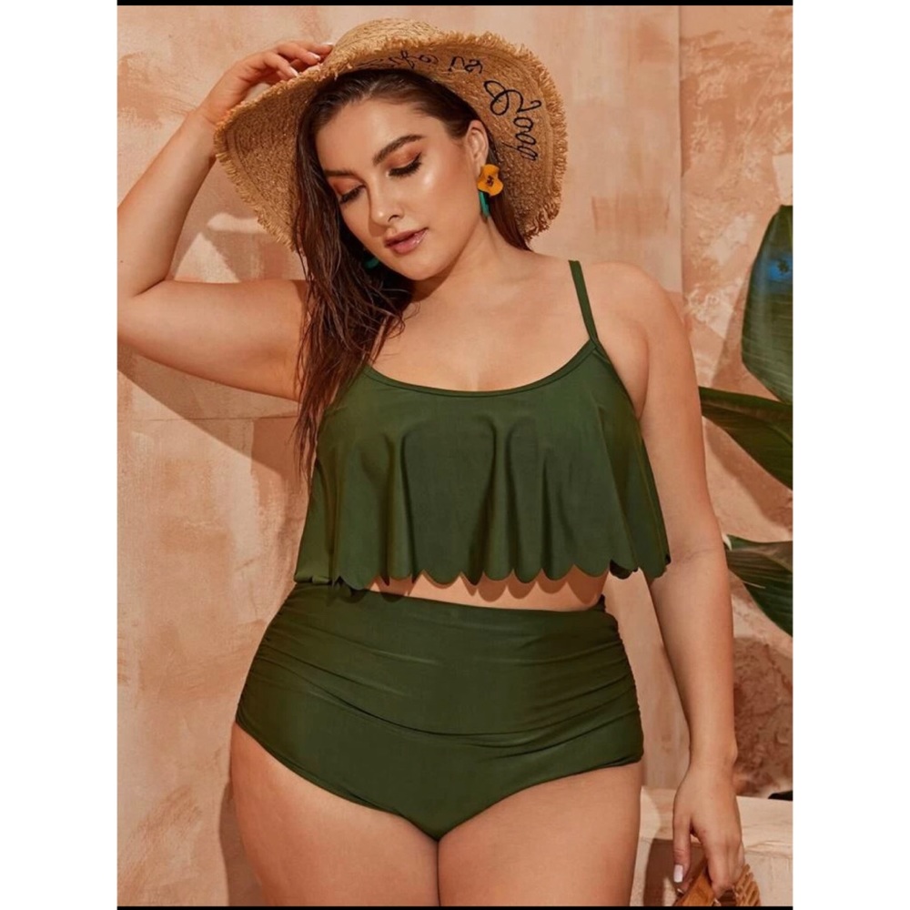 Plus sized high waisted bikini